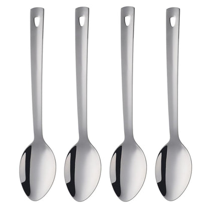 13-Inch Serving Spoon Set of 4, Stainless Steel Buffet Banquet Spoon，Silver Long Handle Serving Spoons for Catering, Kitchen Dishwasher safe