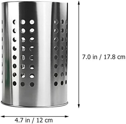 Stainless Steel Cutlery Bucket, Tabletop Utensil Holder for Kitchen, Chopstick Stand Case, Drain Rack Accessories