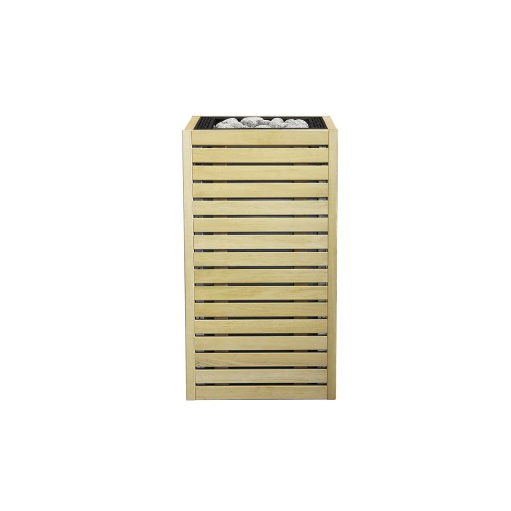 HUUM CORE6 6.5KW Series, Sauna Heater, Customizable Exterior with Control (Sauna Stones Included) (6.5kW Alder Wood - Black Stainless Steel Inlay, UKU WiFi - Black)