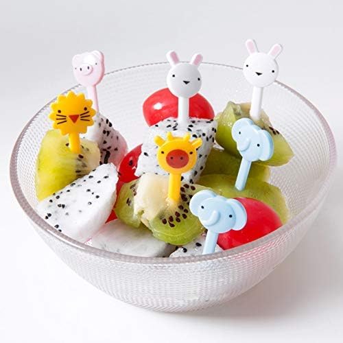 Yangcan0507 50 Pcs Food Fruit Fork Picks for Kids, Cute Animals Bento Box Decor Forks for Cake Dessert Party