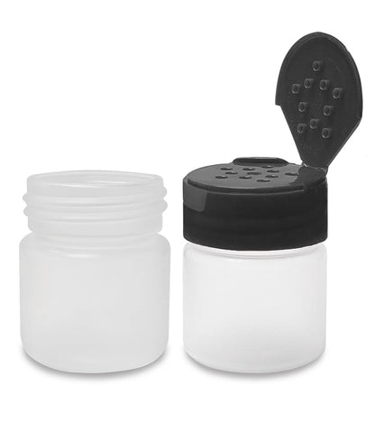 ljdeals 1 oz Plastic Spice Jars with Black Flip & Sift Caps – 12 Pack Empty Spice Bottles for Herbs, Seasonings, Powders, Camping, Travel, Kitchen, Restaurant Use – BPA-Free, Recyclable, Made in USA