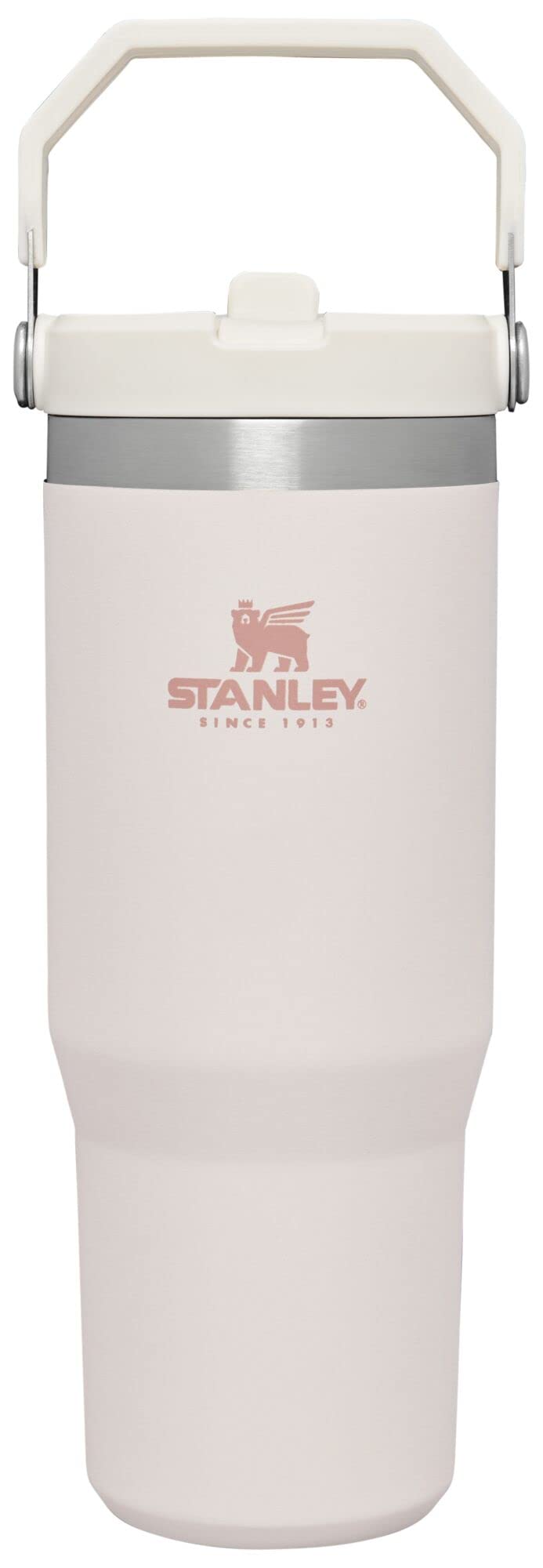 STANLEY IceFlow Flip Straw Tumbler with Handle 30 oz | Twist On Lid and Flip Up Straw | Leak Resistant Water Bottle | Insulated Stainless Steel |BPA-Free | Rose Quartz