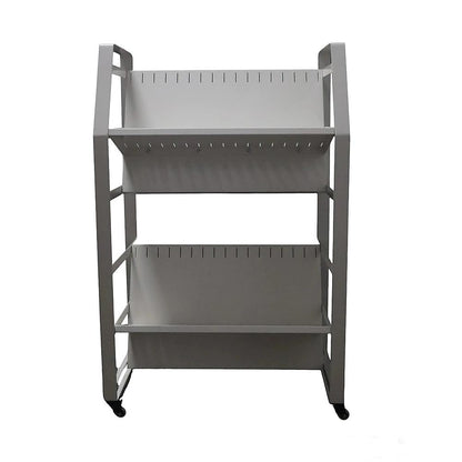 32 Device Mobile Charging Cart，Metrixpio Double-Layered Rolling Computer Cart with Socket Portable Ipad Storage & Laptop Cart for Teachers & White-Collar Workers