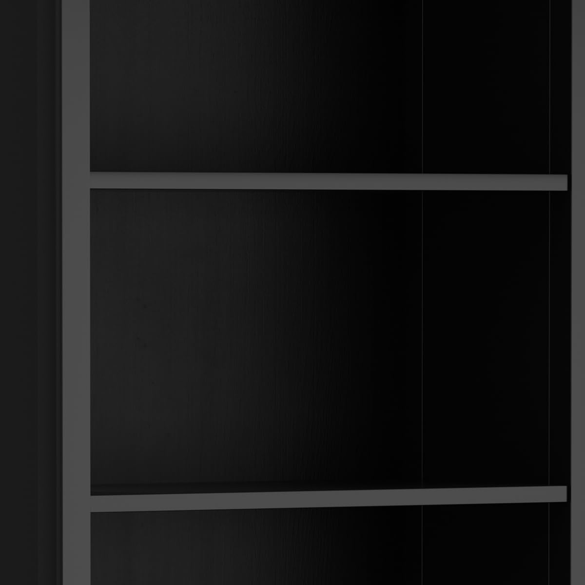 SIMPLIHOME Amherst Bookcase - 70 inch Tall 5-Shelf Solid Wood Bookshelf in Black, Transitional Storage for Living Room, Study Room or Office with Adjustable Shelves and Tapered Legs