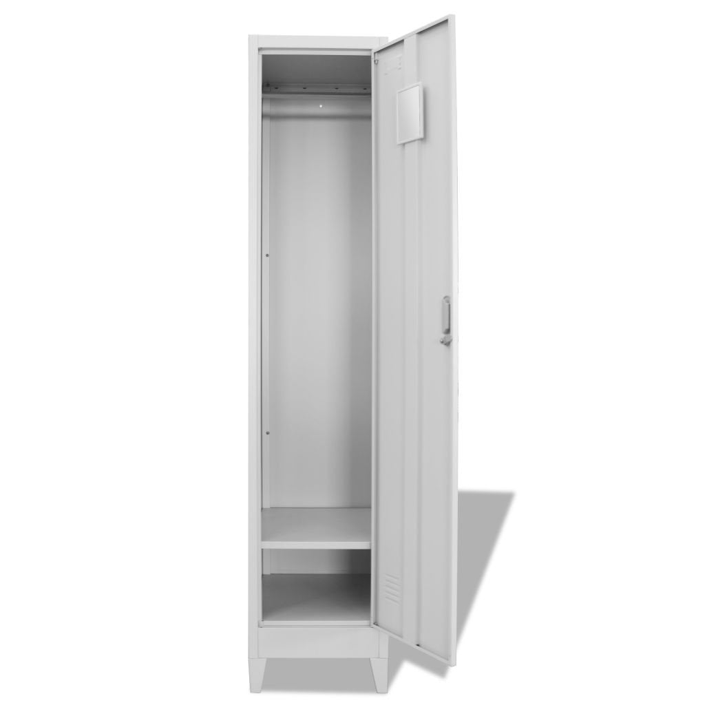 Tidyard Large Steel Locker Cabinet, Industrial Grey Rectangular Metal Storage with Cam Lock for Office, Utility Room and Sports Changing, 18x15x70.9 Inches