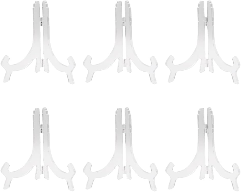Acrylic Easel Stand, 6 PCS Clear Display Stands for Card Frame, Picture Frame for Bookstore, Wedding Banquets