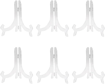 Acrylic Easel Stand, 6 PCS Clear Display Stands for Card Frame, Picture Frame for Bookstore, Wedding Banquets