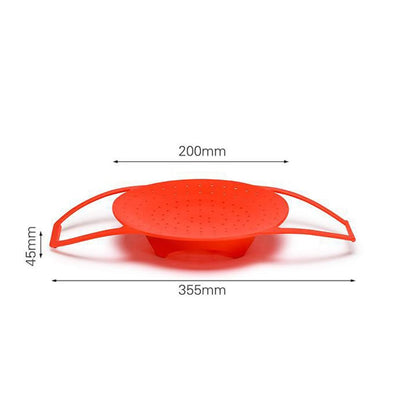 STOBAZA Foldable Silicone Steamer Basket for Pot with Heat Resistant Handles up to 428 F Dishwasher Safe Food Steamer for Vegetables Fruits Seafood - 13.97X7.87X1.77In