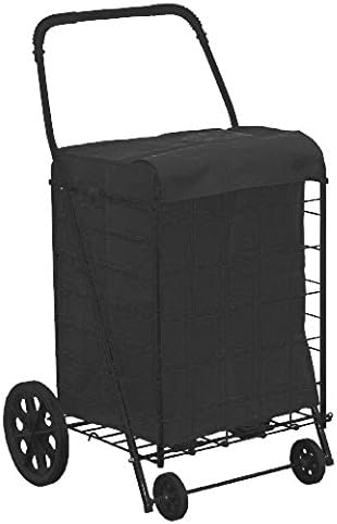 18" 15" 24" Black Folding Shopping Cart Liner Insert with Cover - x x