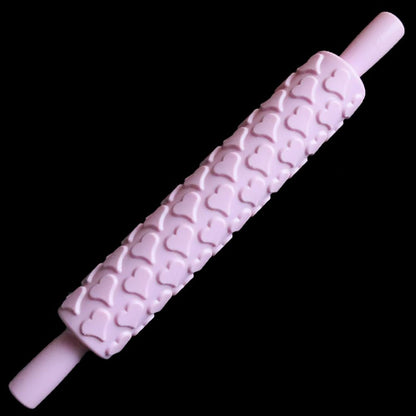 Ciieeo 4pcs Embossed Rolling Pin for Fondant Sugarcraft Floral Patterns Rose Heart Butterfly Daisy Portable Decorating Tool for Cakes Pastry Baking