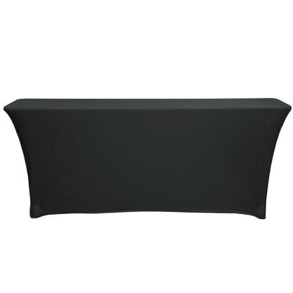 YOUR CHAIR COVERS - Spandex 6 Ft x 18 Inches, Narrow Classroom Open Back Rectangular Training Stretch Tablecloth - Black