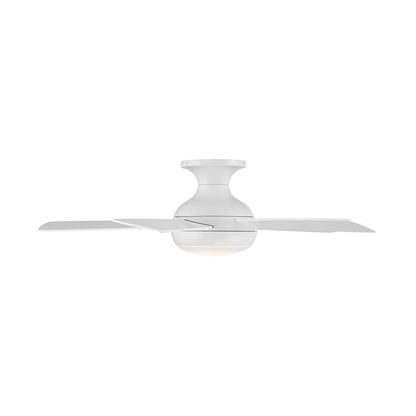WAC Lighting F-034L-MW Odyssey 44" Hugger Ceiling Fan with LED Lights & Remote, Matte White