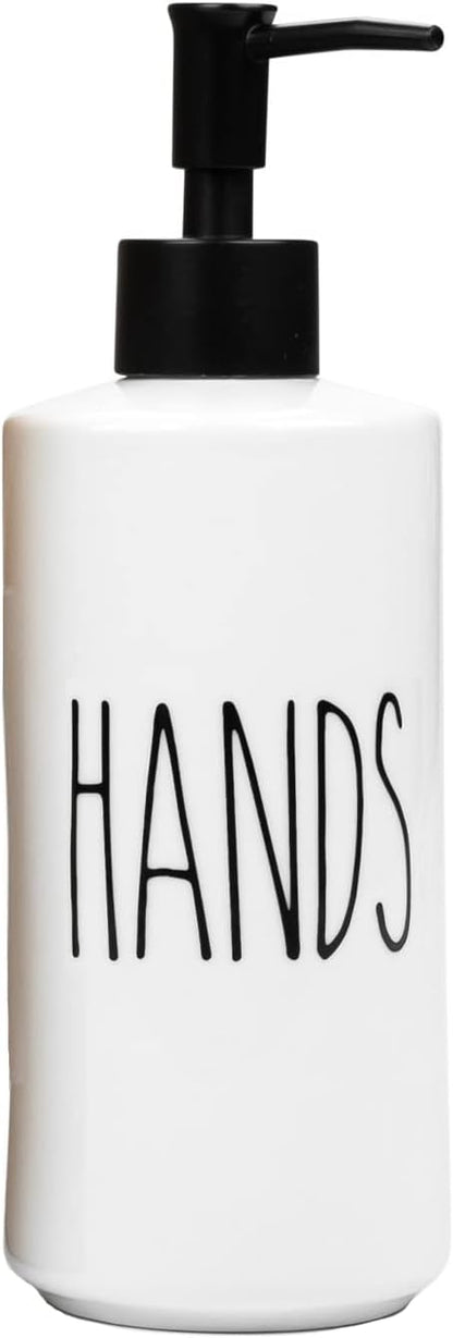 16oz Heartland Home Porcelain Empty Liquid Dispenser Bottle for Hands. Hand Soap Dispenser for Bathroom, Hand Lotion