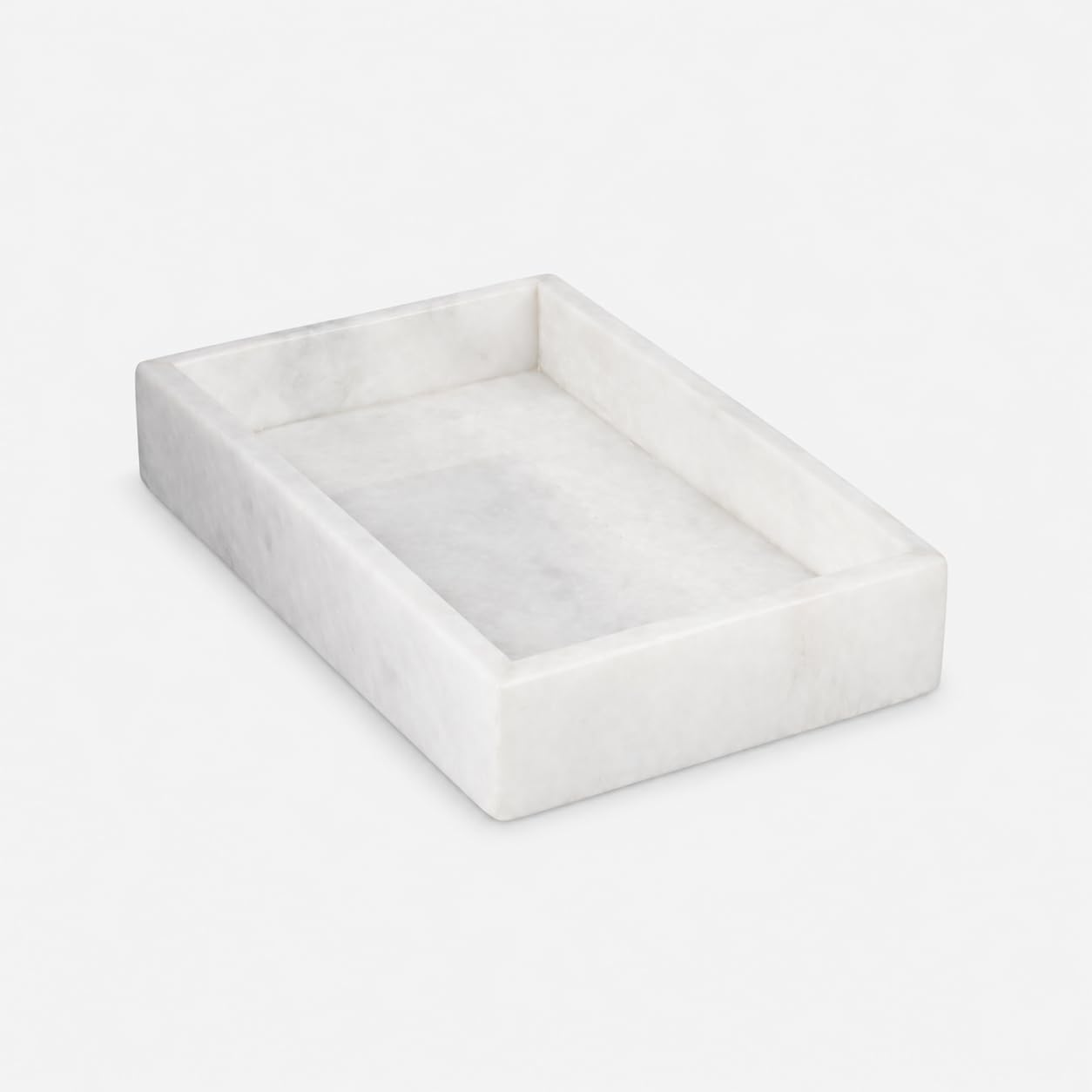 Bey-Berk White Marble Napkin Holder, 5.75"L x 1.75"W x 9"H - Guest Towel Tray for Bathroom, Kitchen Counter, and Outdoor Use