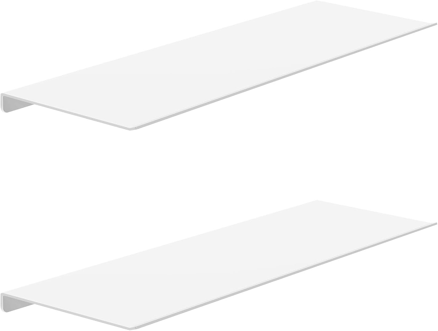 16" 2 Packs, MKO Floating Shelves for Wall, Metal Wall Mounted Shelf for Bathroom, Bedroom, Living Room, Kitchen