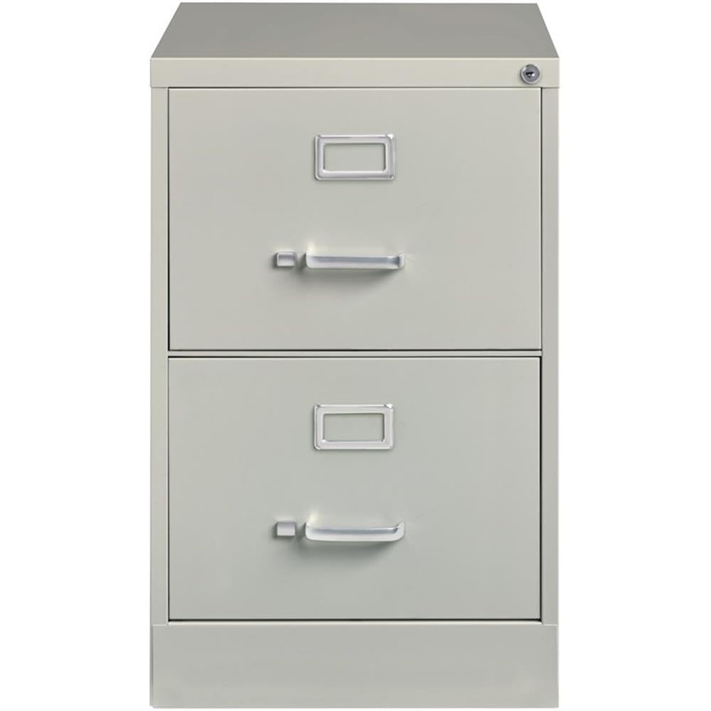 Pemberly Row 2 Drawers 28.38" Vertical Gray Metal Filing Cabinet Lockable Pre-Assembled Stationary Legal Size for Home, Office