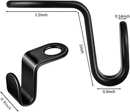 Clothes Hanger Connector Hooks, 120PCS Mini Cascading Hanger Hooks, 20lbs Space Saving Closet Organizer (Black)