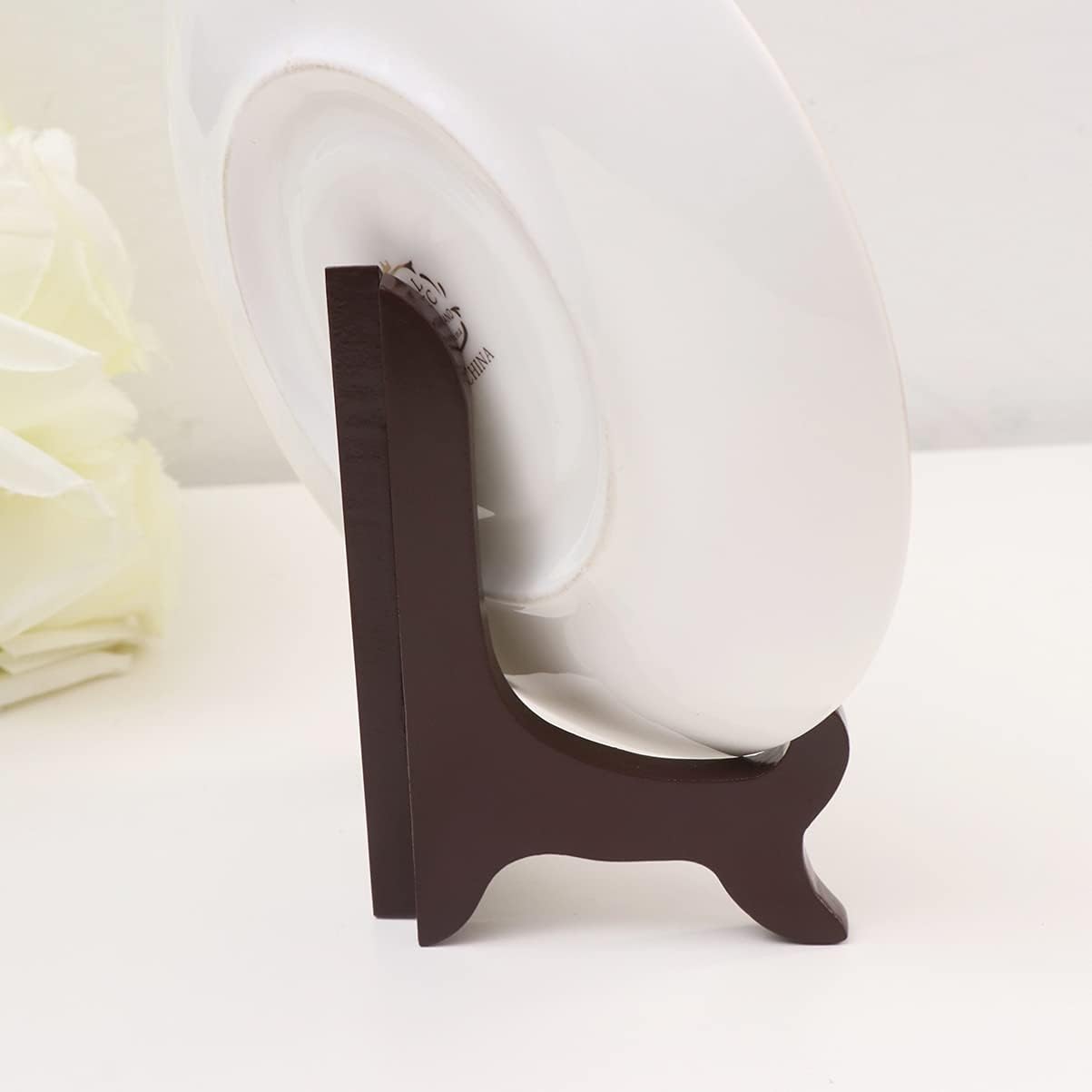 Gatuida Wooden Plate Holder, Decorative Plate Display Stand, Picture Easel Holder