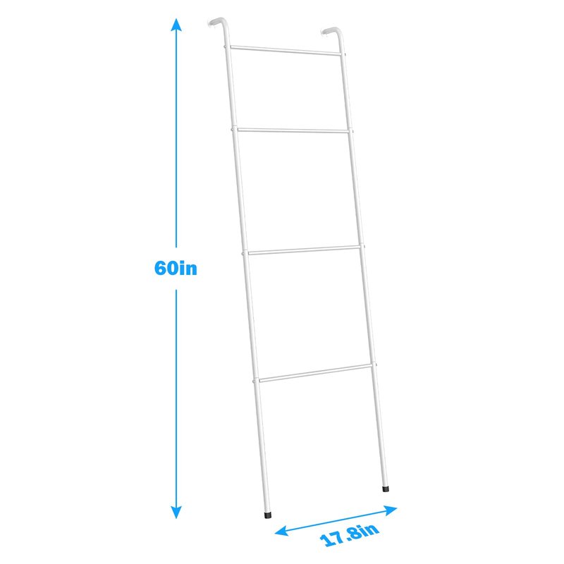 ABQ Blanket Ladder Outdoor Towel Rack for Pool, Decorative Metal Holder for The Living Room Bathroom, White