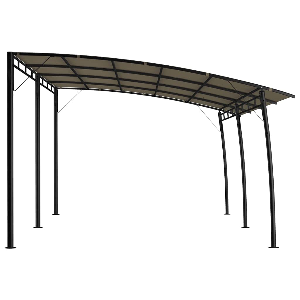 Sunshade Awning Taupe, 6x9.8 ft Outdoor Canopy with Powder-Coated Steel Frame, UV Protection for Patio, Garden, Events Lawn Structures