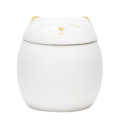 SHOWERORO Lucky Cat Storage Jar Tea Containers Coffee Bean Container Sealable Containers Cat Ceramic Tea Jar Candle Tins Salt Bottles Storage Decorative Home