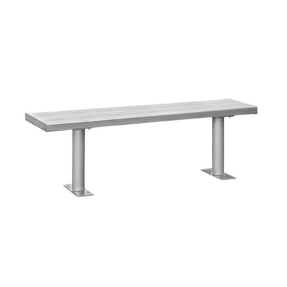 Salsbury Aluminum Locker Bench - 72 Inches Wide - 14" Deep - Silver - Bolt Mounted