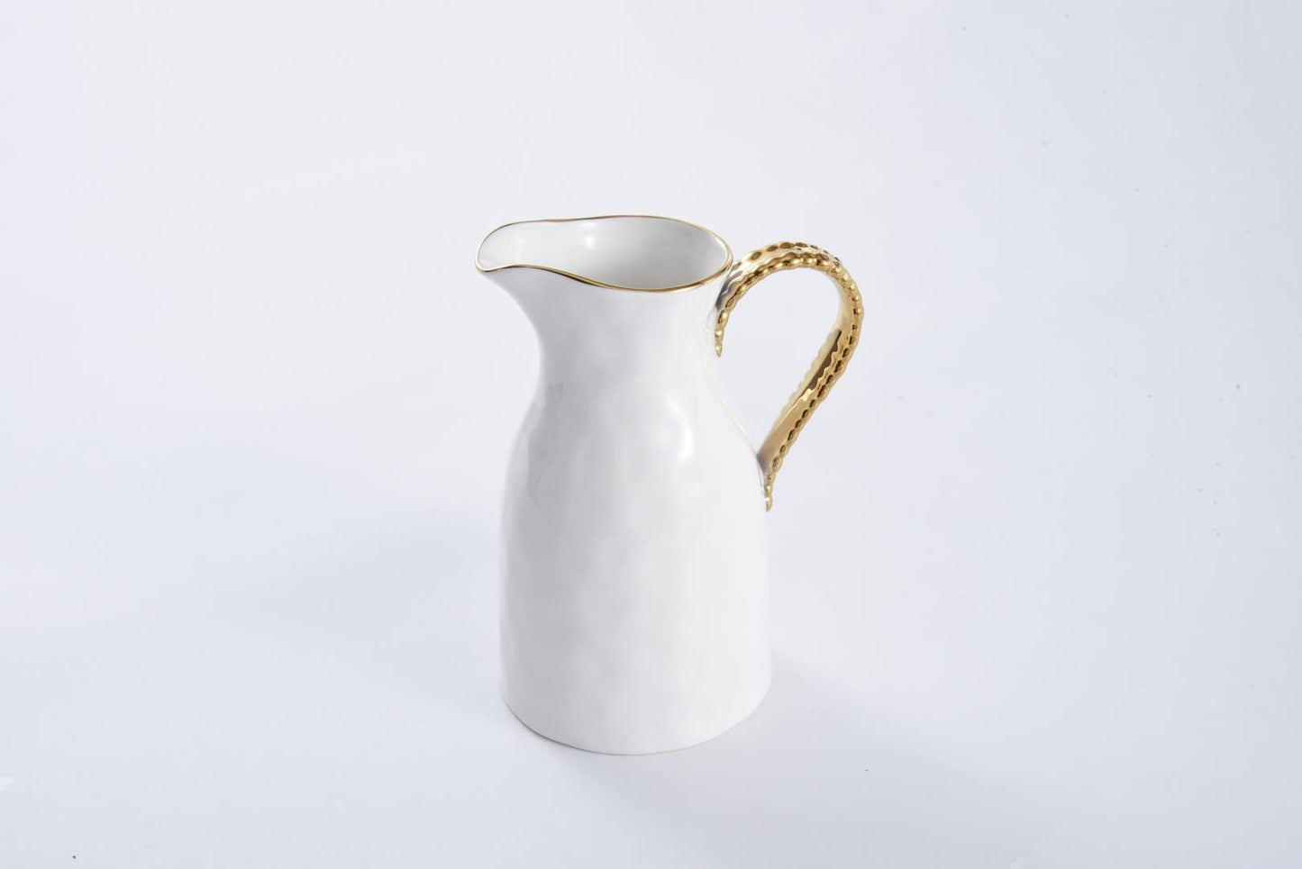 Pampa Bay Golden Salerno Titanium-Plated Porcelain Water Pitcher, 8.25 x 6.25 x 4.75in