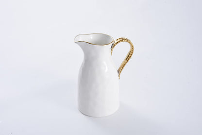 Pampa Bay Golden Salerno Titanium-Plated Porcelain Water Pitcher, 8.25 x 6.25 x 4.75in