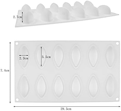 Lemon Slices Shape Silicone Molds for Cake Decorating, 12 Cavities Bakeware French Dessert Mousse Cake Mold