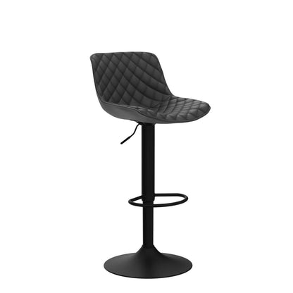 YOUTASTE Black Bar Stools Counter Height Bar Stool Set of 2 Adjustable Swivel Faux Leather Barstools with Padded Back Diamond Metal Bar Chairs for Home Kitchen Island