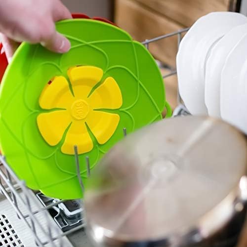PureGenius Boil Over Spill Stopper Lid Cover, 10.2 inch (Green) Kitchen Tool for Pots Pans Lid Boil Over Prevention