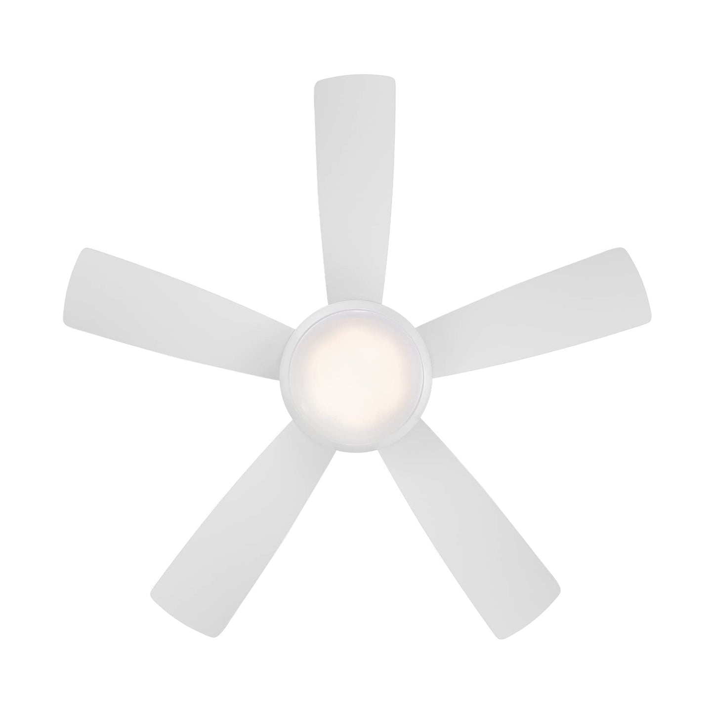 WAC Lighting F-034L-MW Odyssey 44" Hugger Ceiling Fan with LED Lights & Remote, Matte White