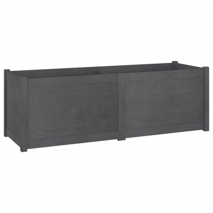 Foknhdi 59.1 x 19.7 in Solid Pinewood Raised Garden Bed, Grey Rectangular Outdoor Planter Box, Large Flower Pots for Patio, Terrace, Backyard Herb Garden