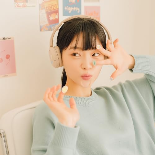 Sony WH-CH520 Best Wireless Bluetooth On-Ear Headphones with Microphone for Calls and Voice Control, Up to 50 Hours Battery Life with Quick Charge Function, Includes USB-C Charging Cable - Beige