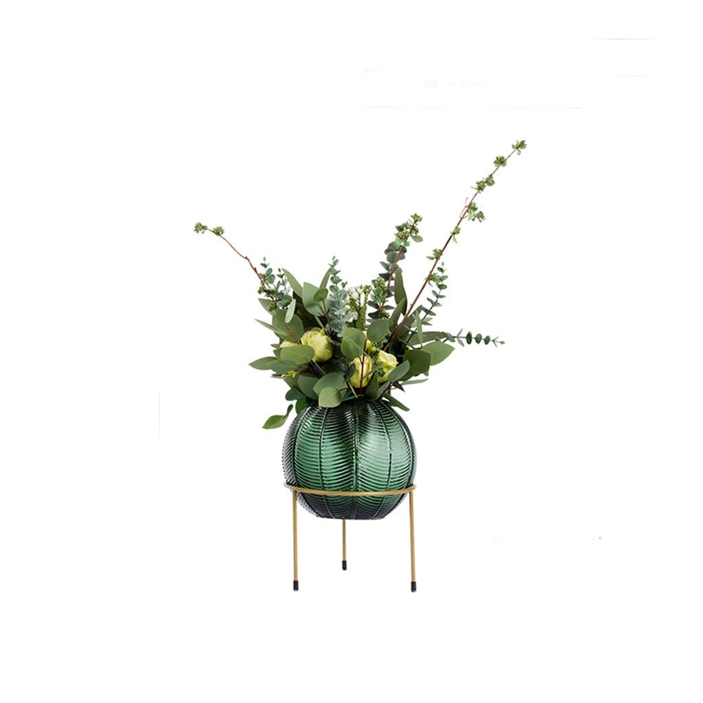 YOUQUEEN Artifical Tree Nordic Light Luxury Simulation Flower Art Decoration Living Room Table Negotiating Table Glass Bottle Fake Flower Decoration Artificial Tree Indoor(B)
