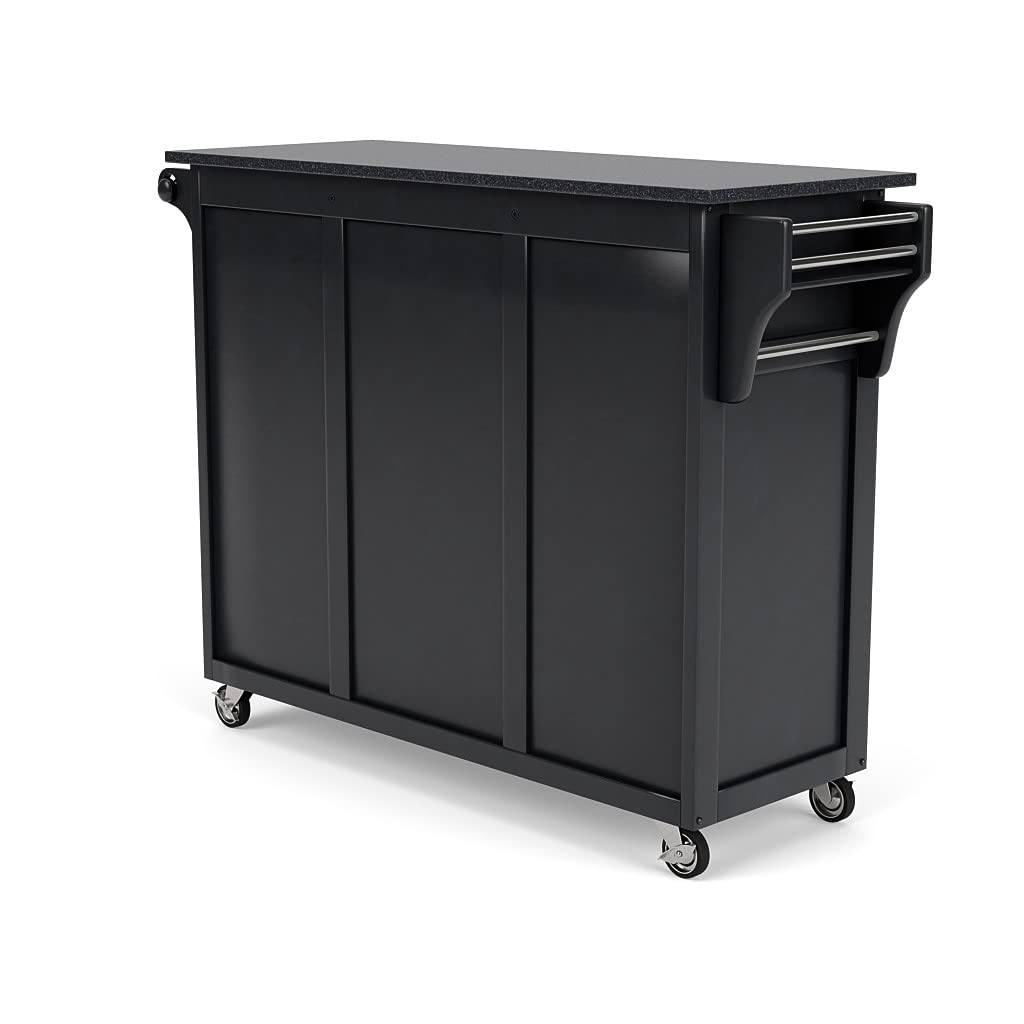 Create-a-Cart Black 2 Door Kitchen Cart with Black Granite Top by Home Styles