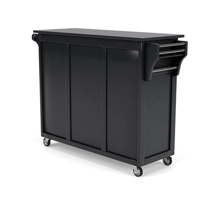 Create-a-Cart Black 2 Door Kitchen Cart with Black Granite Top by Home Styles