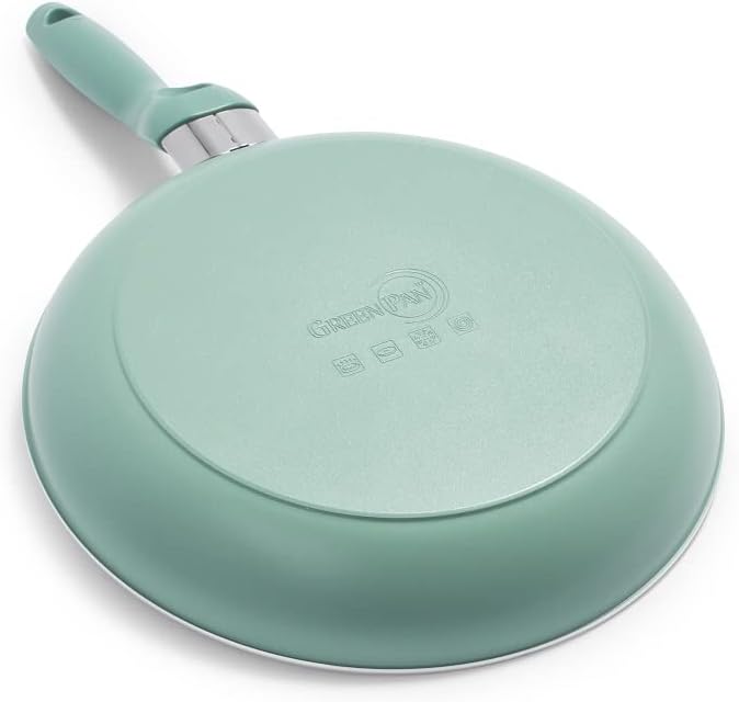 GreenPan Rio Healthy Ceramic Nonstick Frying Pan Skillet, 10", PFAS-Free, Dishwasher Safe, Turquoise
