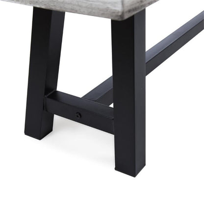GDFStudio Cassie Outdoor Modern Industrial 3 Piece Acacia Wood Picnic Dining Set with Benches, Sandblasted Light Gray and Black Rustic Metal