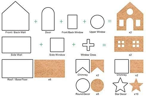 Gingerbread House Cookie Cutter Set - 10 PCS 3D Christmas House Kit with Gift Box Packaging