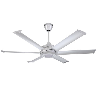 Big Ass Fans Mammoth 60" Outdoor Ceiling Fan with LED Light – Silver Finish – Smart Wi-Fi Ceiling Fan with Remote & Voice Control – Quiet, Wet Rated Patio Fan with Light – 3 Yr Warranty