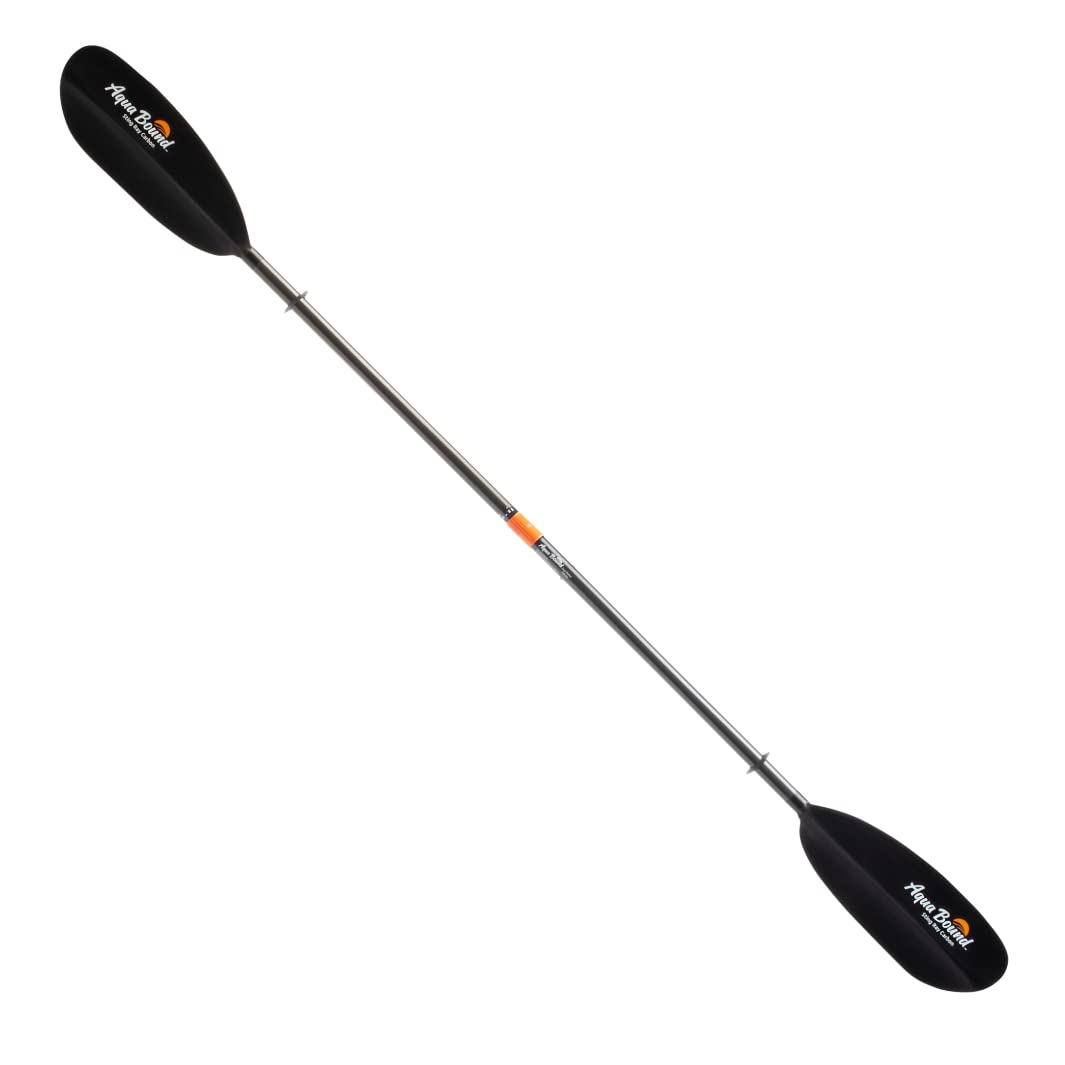 AQUA BOUND Sting Ray Carbon 2-Piece Kayak Paddle with Posi-Lok™ Ferrule, Carbon Shaft, Reinforced Nylon Dihedral Blades for Flatwater Touring and Kayak Fishing (230 cm)