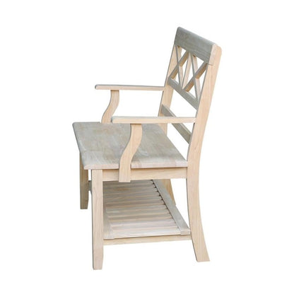 International Concepts Double X- Back Bench, Unfinished