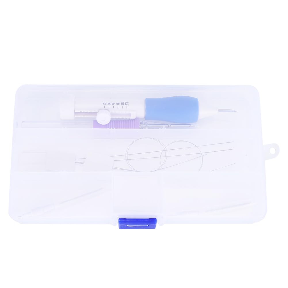 TROUVAILLE Punch Needle Tool, Embroidery Stitching Punch Needles Set, Embroidery Pen TPR Handle DIY Sewing Threading Device