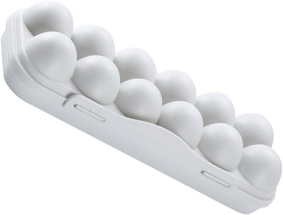 Egg Holder Container, 12 Grids Plastic Egg Storage Box, Shockproof Refrigerator Egg Carrier for Home, Kitchen