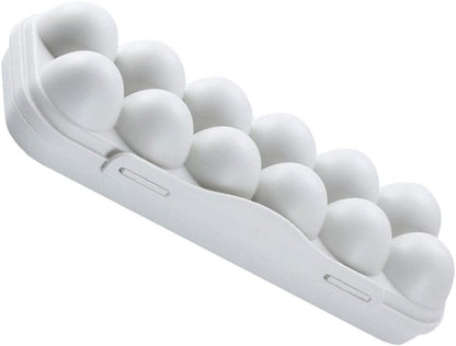 Egg Holder Container, 12 Grids Plastic Egg Storage Box, Shockproof Refrigerator Egg Carrier for Home, Kitchen