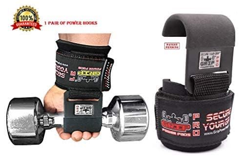 Weight Lifting Hooks Heavy Duty Lifting Wrist Straps Pull Ups Deadlift Straps Power Lifting Grips Padded Workout Straps for Weightlifting Gym Gloves for Men & Women Premium Workout Equipment