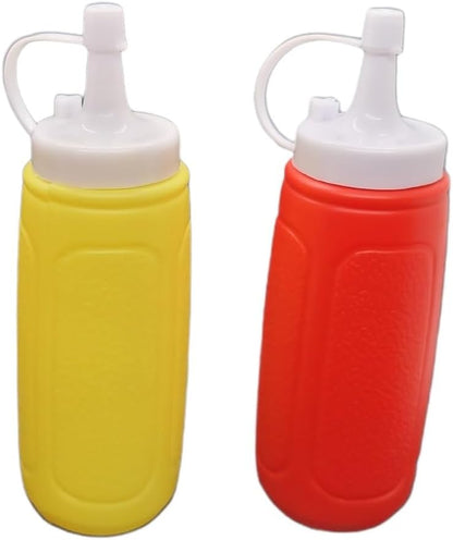 2 8 oz. (1 set (2 Handy Housewares pc Squeezable Picnic Condiment Squeeze Dispenser Storage Bottles - Great for Ketchup