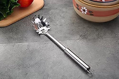 2 Pieces Spaghetti Spoon Set, Durable Stainless Steel Pasta Fork and Spoon, Heat Resistant 12 inch Pasta Server and