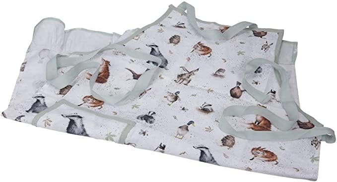 Pimpernel Wrendale Designs Cotton Apron, Adjustable Adult Cooking Apron with Front Pocket, Machine Washable